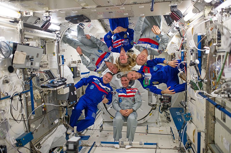 Astronauts in space.